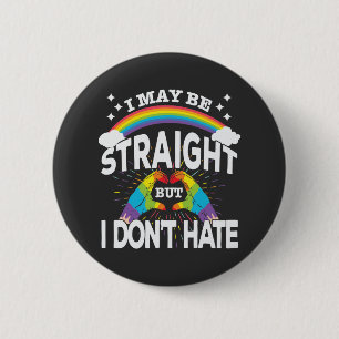 Chapa Redonda De 5 Cm Orgullo gay - Directo pero no Odio