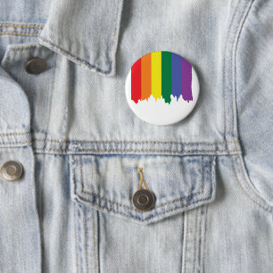 Chapa Redonda De 5 Cm Orgullo gay LGBT Arcoiris con pintura