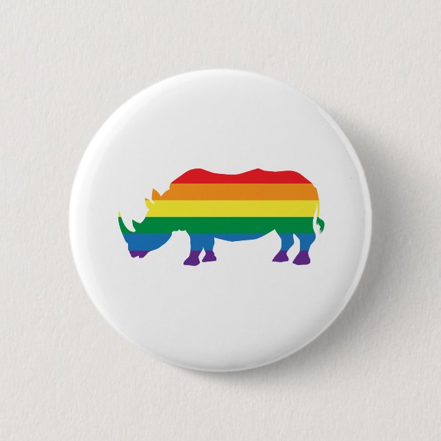 Chapa Redonda De 5 Cm Orgullo Gay-Rhino (Anverso)