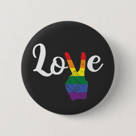 Chapa Redonda De 5 Cm Orgullo gay - Signo de paz arcoiris amor