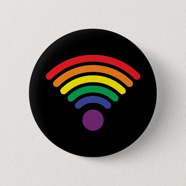 Chapa Redonda De 5 Cm Orgullo gay - Wi Fi (Anverso)