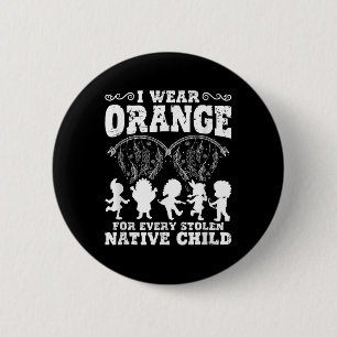 Chapa Redonda De 5 Cm Orgullo Indio Naranja Nativo Estadounidense para C