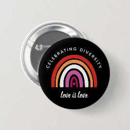 Chapa Redonda De 5 Cm Orgullo Lésbico Celebrando la Diversidad El Amor e