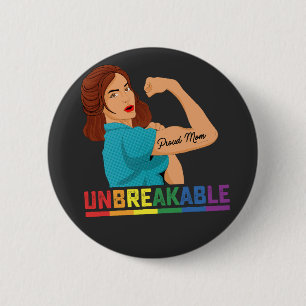 Chapa Redonda De 5 Cm Orgullo LGBT Inquebrantable Madre Orgullosa Gay Le