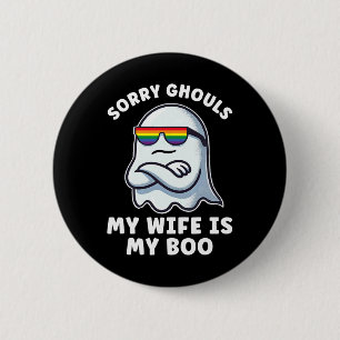 Chapa Redonda De 5 Cm Orgullo Lgbt Lesbiana Halloween Fantasma Mi esposa