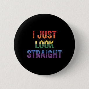 Chapa Redonda De 5 Cm Orgullo LGBT Retro Miro Recto Lesbiana Lésbico Gay