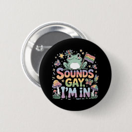 Chapa Redonda De 5 Cm Orgullo LGBT suena gay en el que estoy