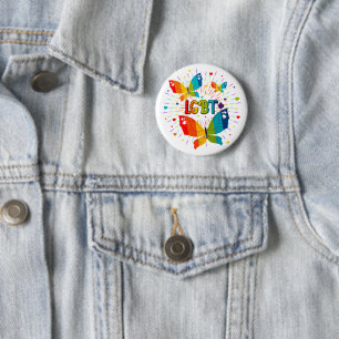 Chapa Redonda De 5 Cm Orgullo mariposa amor amor conciencia LGBT