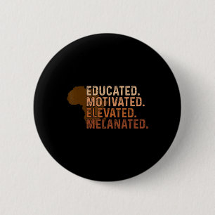 Chapa Redonda De 5 Cm Orgullo negro con motivación educada elevado