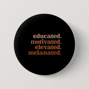 Chapa Redonda De 5 Cm Orgullo Negro Educado Motivado Elevado Melanizado