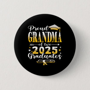 Chapa Redonda De 5 Cm Orgullosa Abuela De Dos Gemelos Graduados De 2025