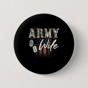 Chapa Redonda De 5 Cm Orgullosa esposa militar norteamericana regalo mil