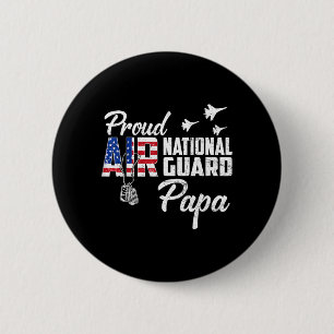 Chapa Redonda De 5 Cm Orgullosa Guardia Nacional Aérea Papá Bandera Fami