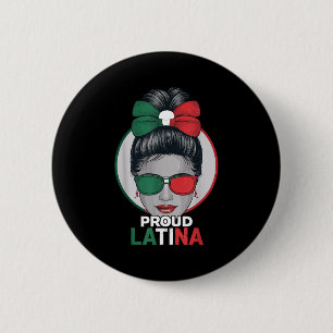 Chapa Redonda De 5 Cm Orgullosa latina mes de la herencia hispana méxico