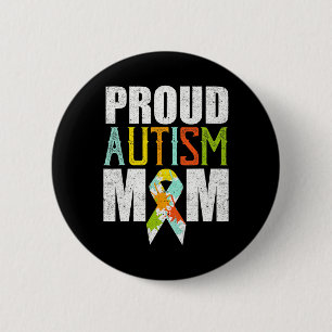 Chapa Redonda De 5 Cm Orgullosa madre autista Conciencia del autismo Vin
