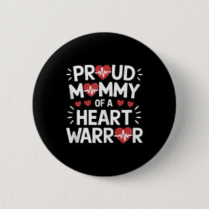 Chapa Redonda De 5 Cm Orgullosa Mami Of A Heart Warrior Chd Awareness Wa