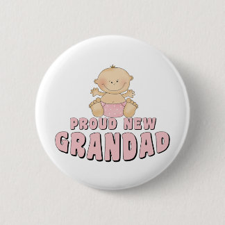 Chapa Redonda De 5 Cm Orgullosa Nueva Abuelo Chica