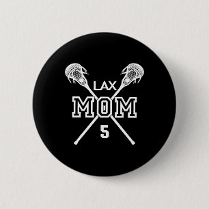 Chapa Redonda De 5 Cm Orgulloso Amor Lacrosse Mamá #5 Lax Jugador Número