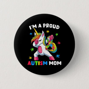 Chapa Redonda De 5 Cm Orgulloso autismo Mamá Dab Dance