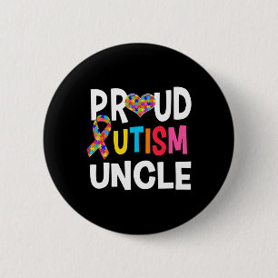 Chapa Redonda De 5 Cm Orgulloso autismo tío autismo conciencia regalo au