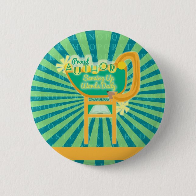 Chapa Redonda De 5 Cm Orgulloso autor estilo retro Rótulo de cena (Anverso)