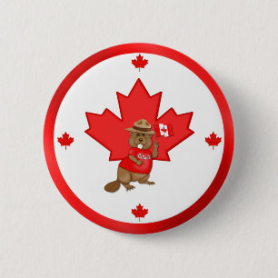 Chapa Redonda De 5 Cm Orgulloso castor canadiense