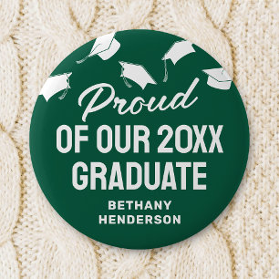 Chapa Redonda De 5 Cm Orgulloso de nuestro Green graduado 2025