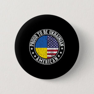 Chapa Redonda De 5 Cm Orgulloso de ser ucraniano Colores de la bandera a