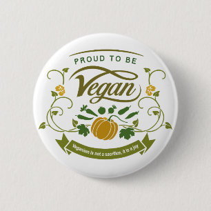Chapa Redonda De 5 Cm Orgulloso de ser vegan