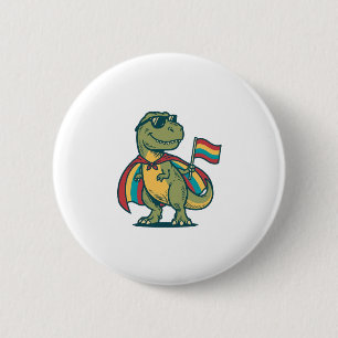 Chapa Redonda De 5 Cm Orgulloso dinosaurio vector camiseta diseño_1