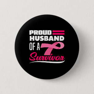 Chapa Redonda De 5 Cm Orgulloso Esposo De Una Sobreviviente Esposa De Cá