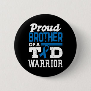 Chapa Redonda De 5 Cm Orgulloso Hermano De Un Guerrero De La T1D, Sensib