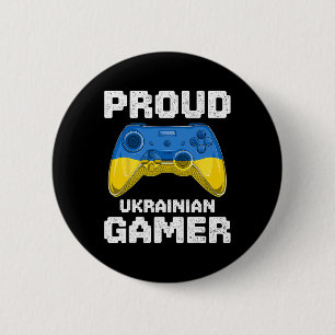Chapa Redonda De 5 Cm Orgulloso Jugador Ucraniano Bandera de Ucrania Vid