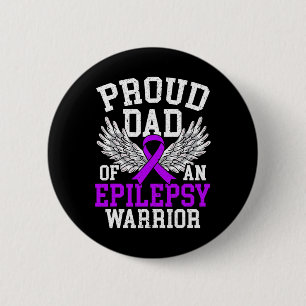 Chapa Redonda De 5 Cm Orgulloso padre de un guerrero de epilepsia Concie
