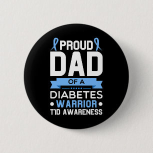 Chapa Redonda De 5 Cm Orgulloso Padre De Un Guerrero De La Diabetes Conc