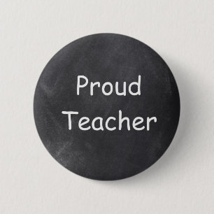 Chapa Redonda De 5 Cm Orgulloso profesor Chalkboard Diseño Idea de Regal
