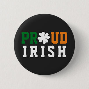 Chapa Redonda De 5 Cm Orgulloso trébol de la suerte de Irlanda cita St P