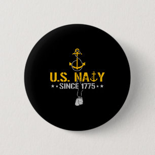 Chapa Redonda De 5 Cm Orgulloso veterano naval desde 1775 ancla marinero