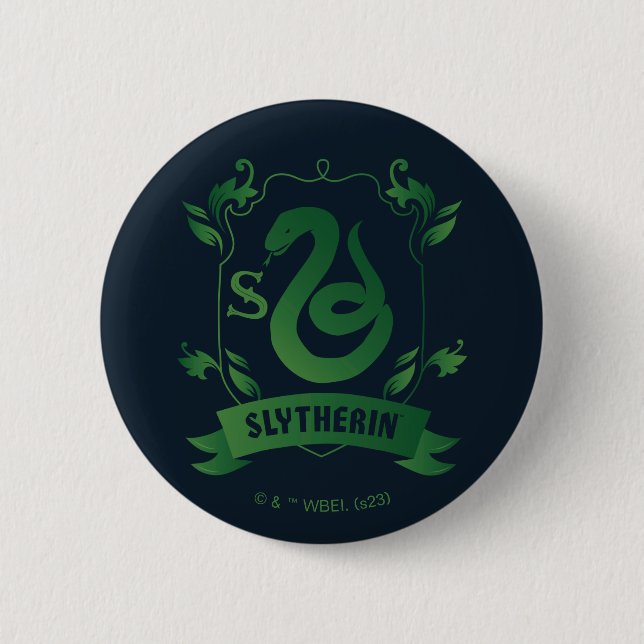 Chapa Redonda De 5 Cm Ornate SLYTHERIN™ House Escudo (Anverso)