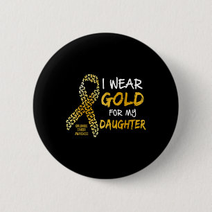 Chapa Redonda De 5 Cm Oro de Concienciación sobre el Cáncer Infantil par