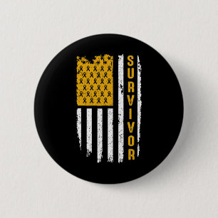 Chapa Redonda De 5 Cm Oro De Concienciación Sobre El Cáncer Infantil Par