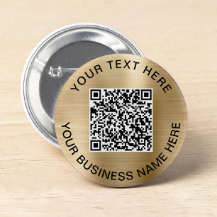 Chapa Redonda De 5 Cm Oro promocional de código QR