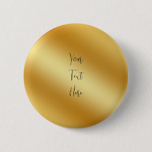 Chapa Redonda De 5 Cm Oro sólido personalizado Añade tu texto aquí