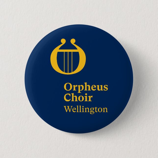Chapa Redonda De 5 Cm Orpheus Choir Wellington Badges (Anverso)