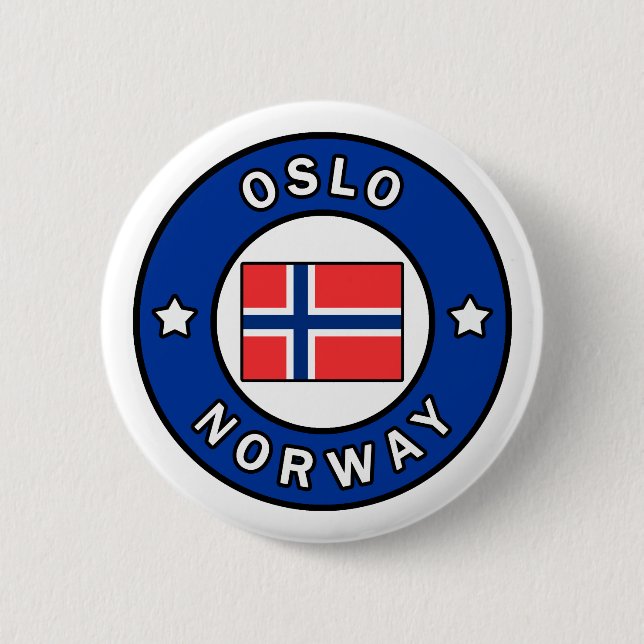Chapa Redonda De 5 Cm Oslo Noruega (Anverso)