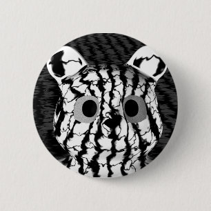 Chapa Redonda De 5 Cm Oso blanco negro