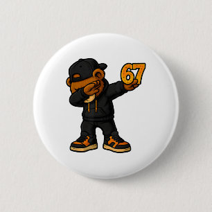 Chapa Redonda De 5 Cm Oso Dabbing 67 Meme Divertido Brainrot Hip Hop Niñ
