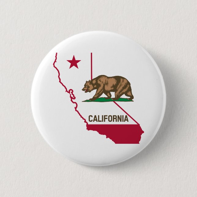 Chapa Redonda De 5 Cm Oso de bandera de California (Anverso)