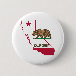 Chapa Redonda De 5 Cm Oso de bandera de California