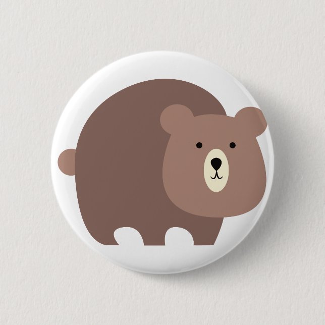 Chapa Redonda De 5 Cm Oso de Brown (Anverso)